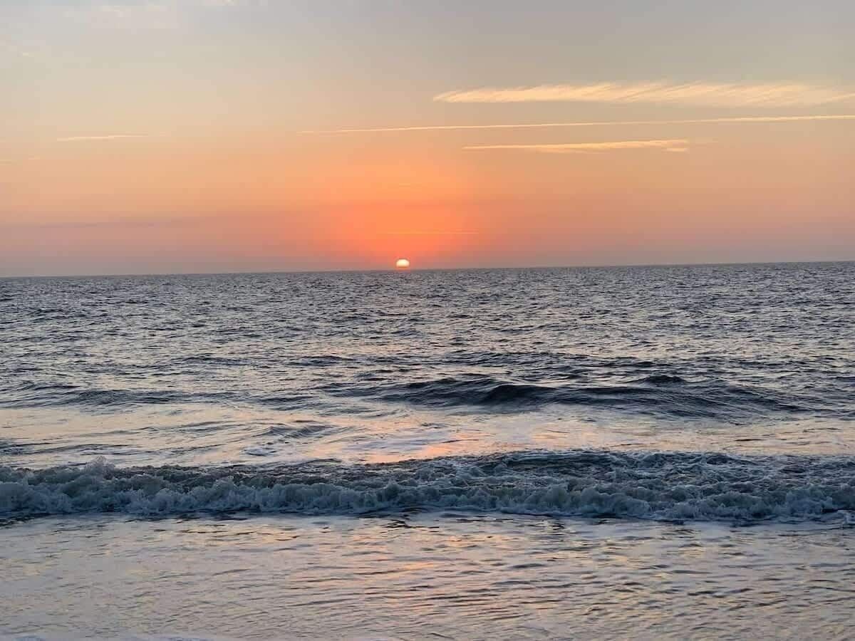 在海滩