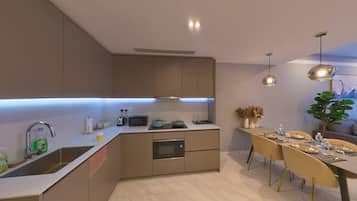 Exclusive Apartment, 2 Bedrooms, City View | Private kitchen