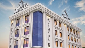 A multi-story hotel building with the name 'ARMADA' prominently displayed on the facade. - Armada Hotel (İstanbul)