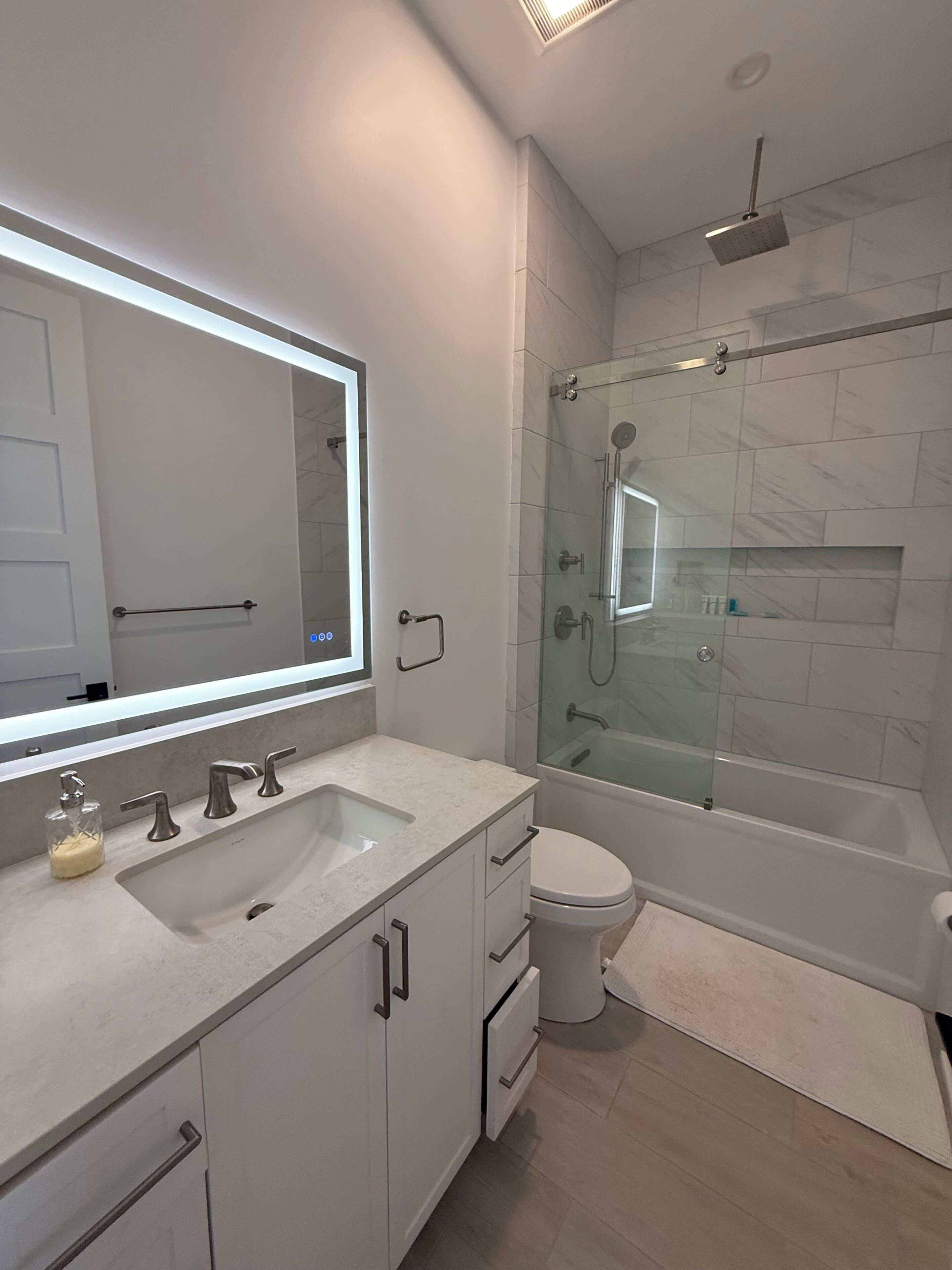 Shower, eco-friendly toiletries, hair dryer, bidet