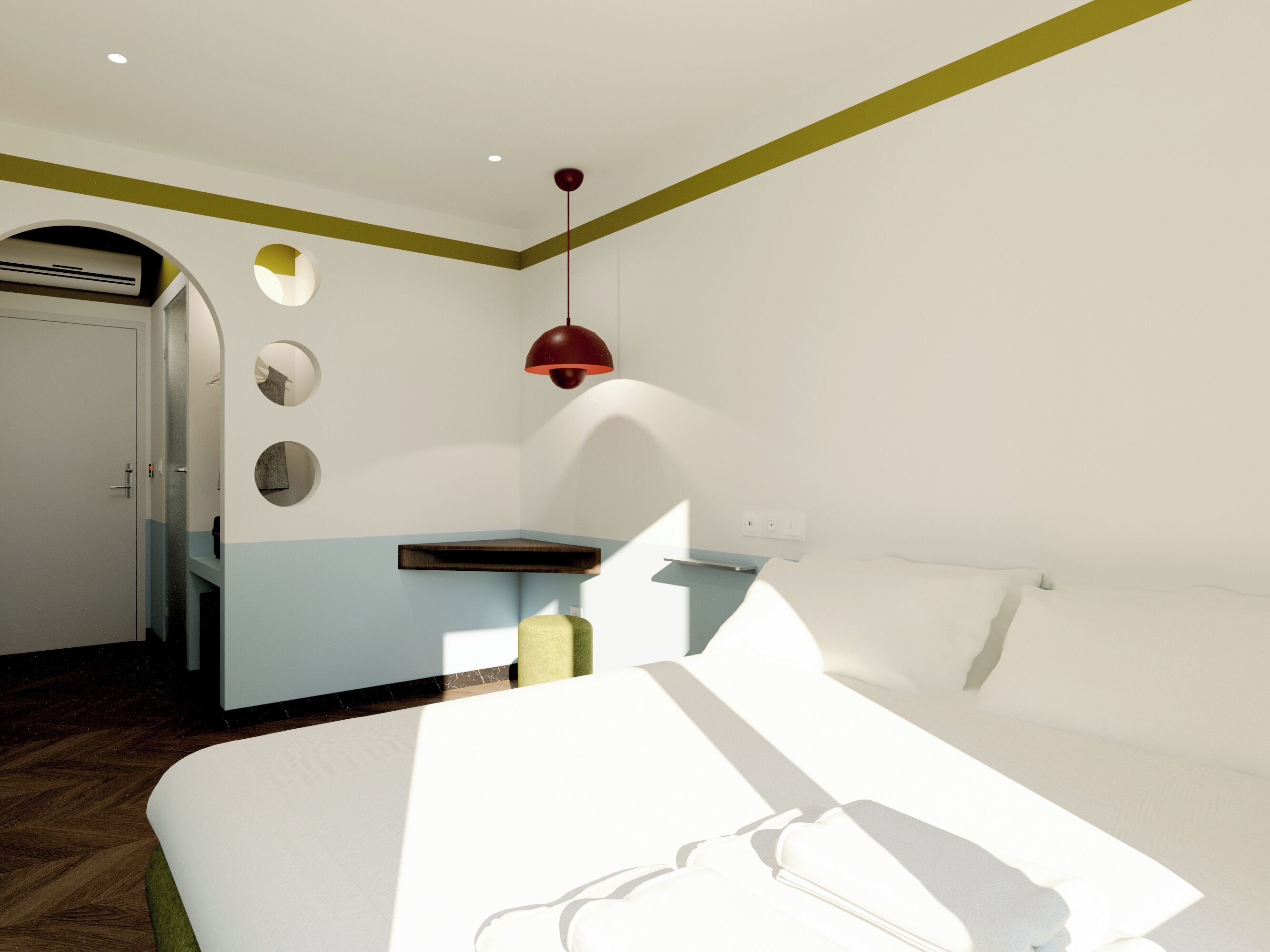 Habitación doble, para no fumadores, baño privado | Espacio para trabajar con laptop y wifi gratis 