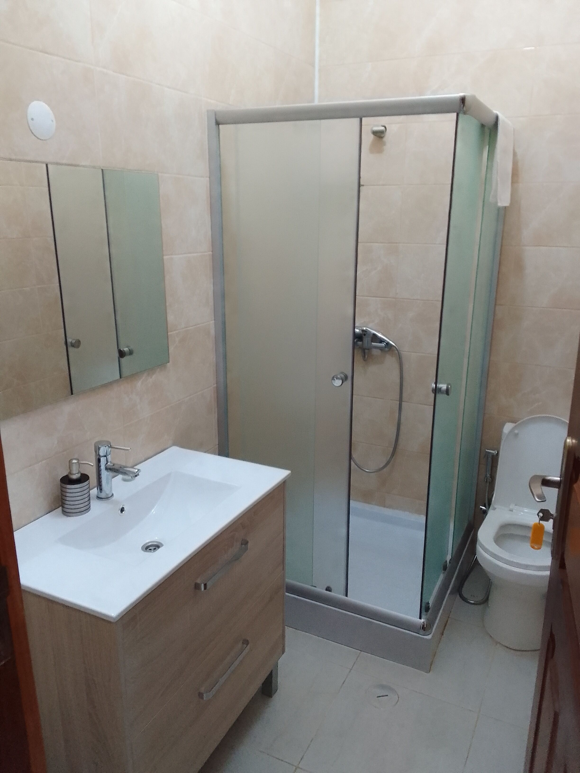 Comfort Double Room, Balcony, Garden View | Bathroom | Shower, hair dryer, towels, soap