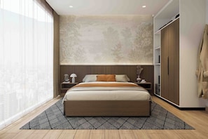 Studio-suite - balkon - byudsigt | Skrivebord, gratis Wi-Fi