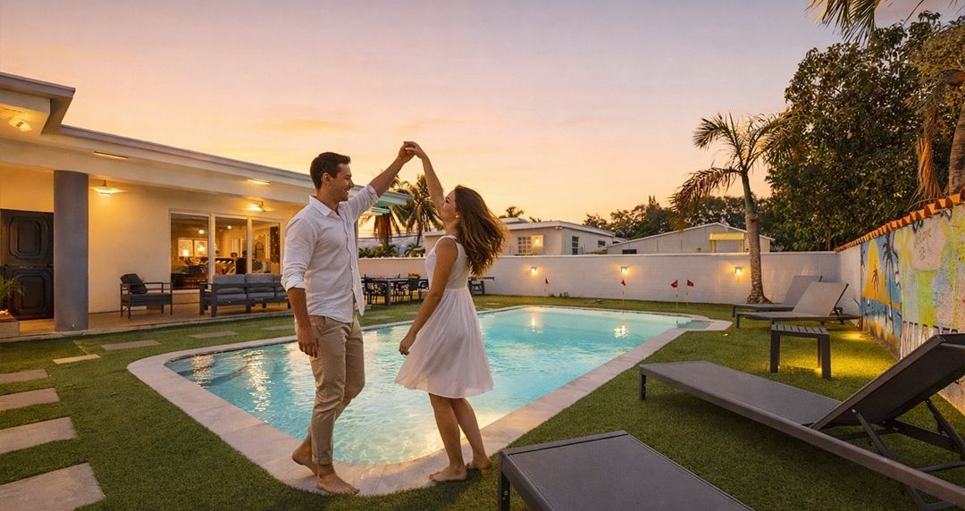 Private pool with a serene environment, great for both fun and relaxation.