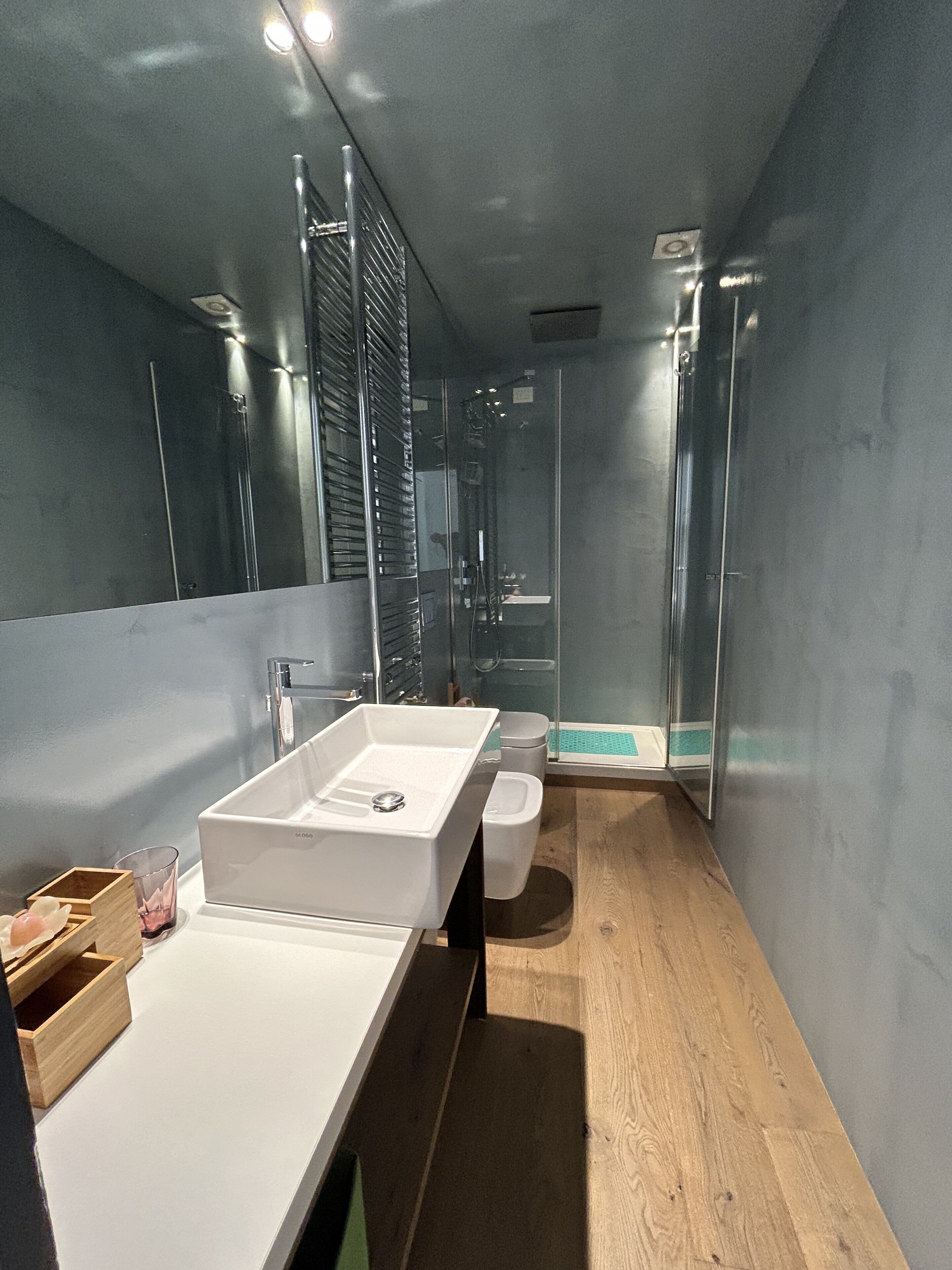 Dusche, Haartrockner, Bidet, Handtücher