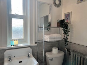 Room, 1 Queen Bed, Private Bathroom, Mountain View | Bathroom | Combined shower/tub, free toiletries, hair dryer (on request), towels - Grand Union Hotel (Coleman)