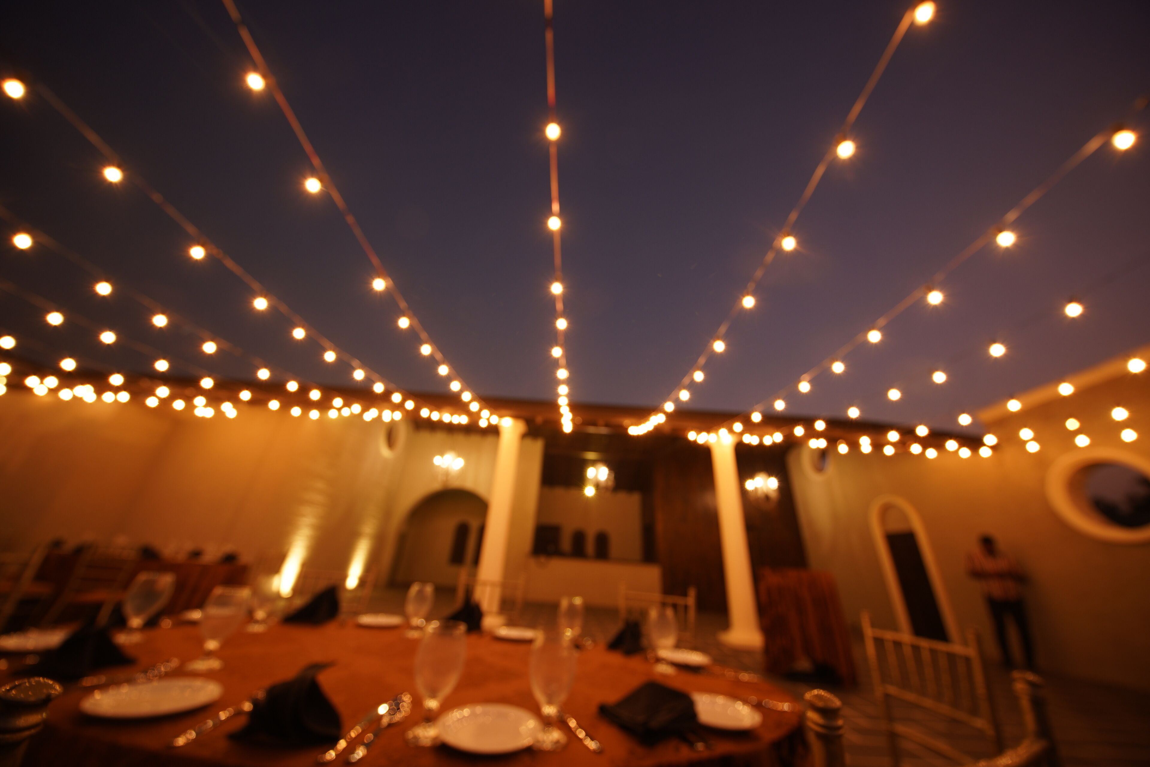Outdoor banquet area