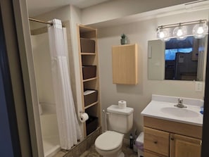 Shower, hair dryer, towels, soap - Home Away on Mt. Fisher, Cranbrook- Private Suite (Cranbrook)