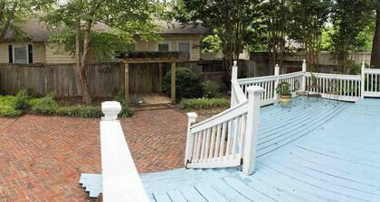 Porch swing, 1920s home, walk to live music