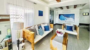 TV - Ocean View Villa w/ Infinity edge Pool, AC Comfort & Bohol Island Bliss (Lila)