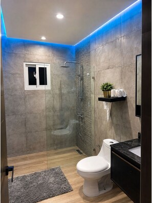 Regadera y papel de baño 