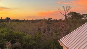 A pool area with a wooden deck, a lounge chair, and a small hot tub. - The Pearl Sunset Haven | Luxury Spa Retreat (Seminole)