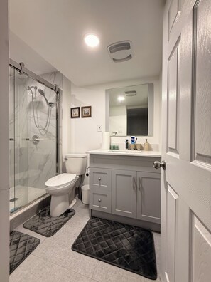 Dusche, Haartrockner, Bidet, Handtücher