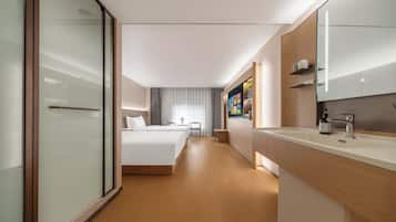 Comfort Twin Room, City View | Minibar, desk, laptop workspace, blackout drapes