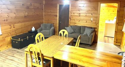 Cozy 2-bedroom cabin outside of Parsons with pond and AC