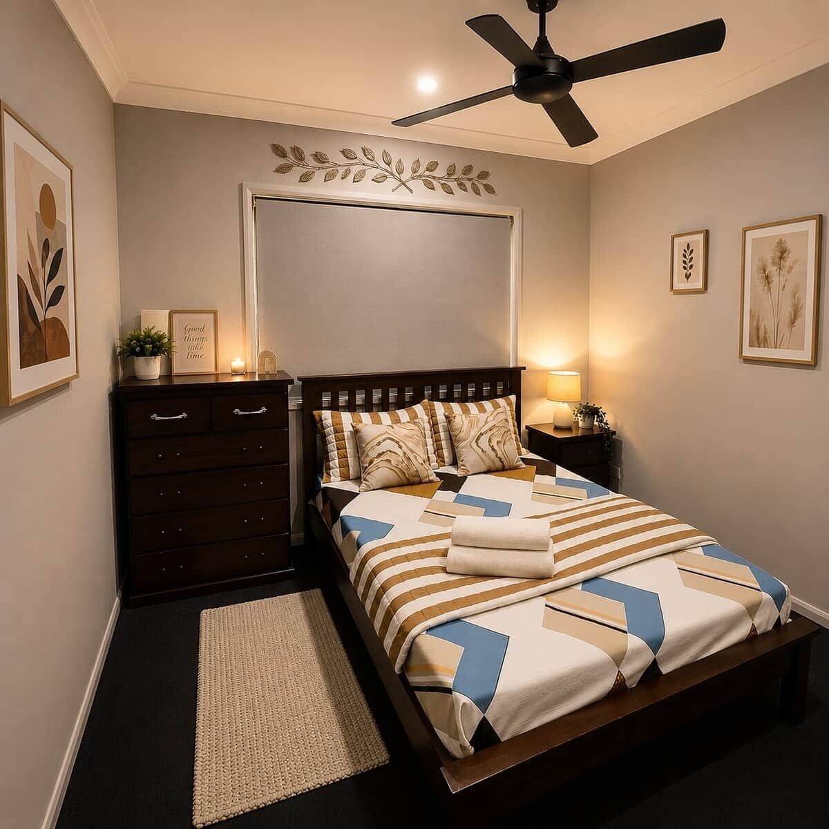 2 bedrooms, iron/ironing board, WiFi, bed sheets