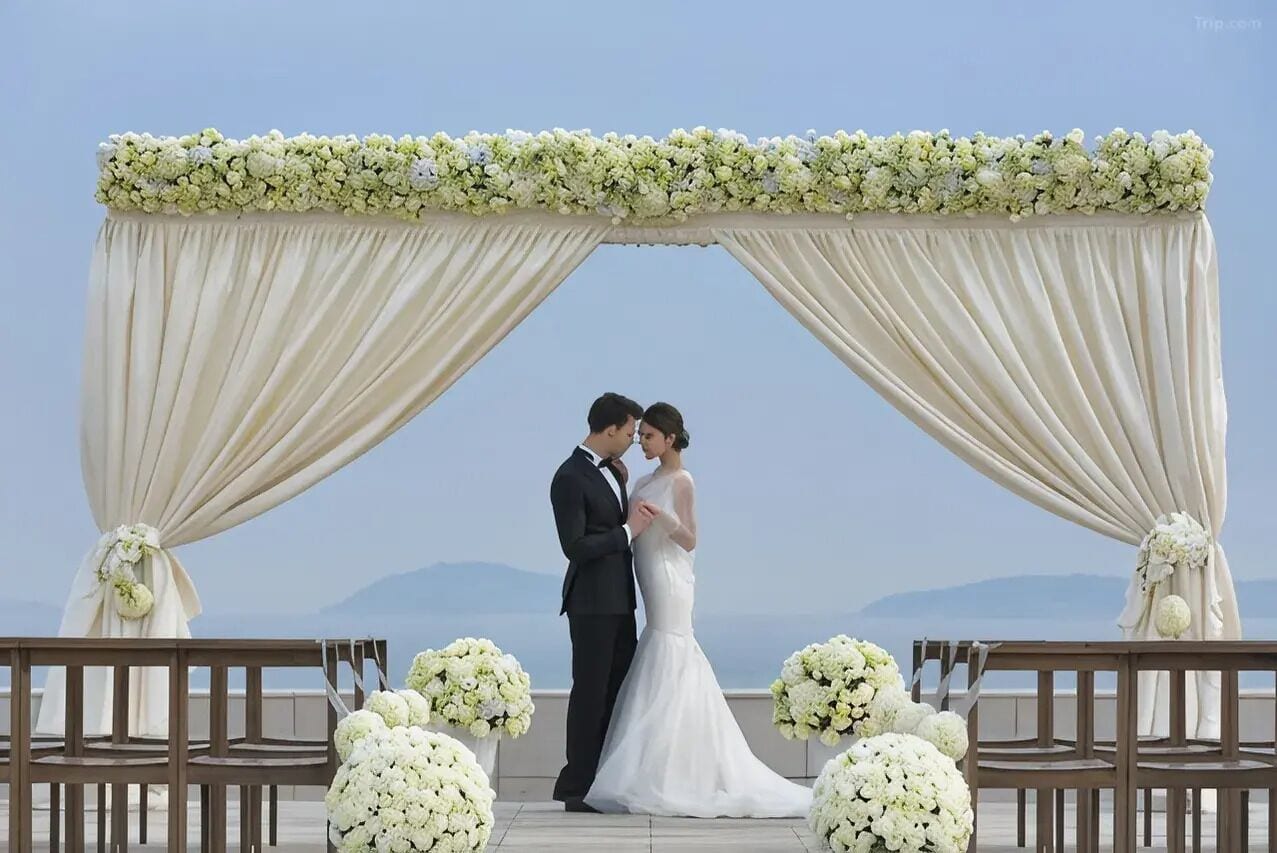 Outdoor banquet area