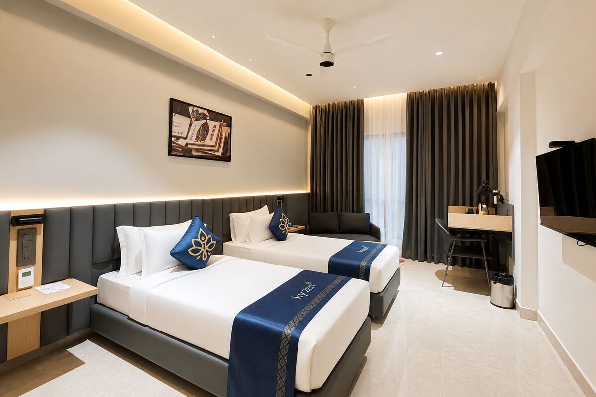 Minibar, desk, blackout curtains, soundproofing