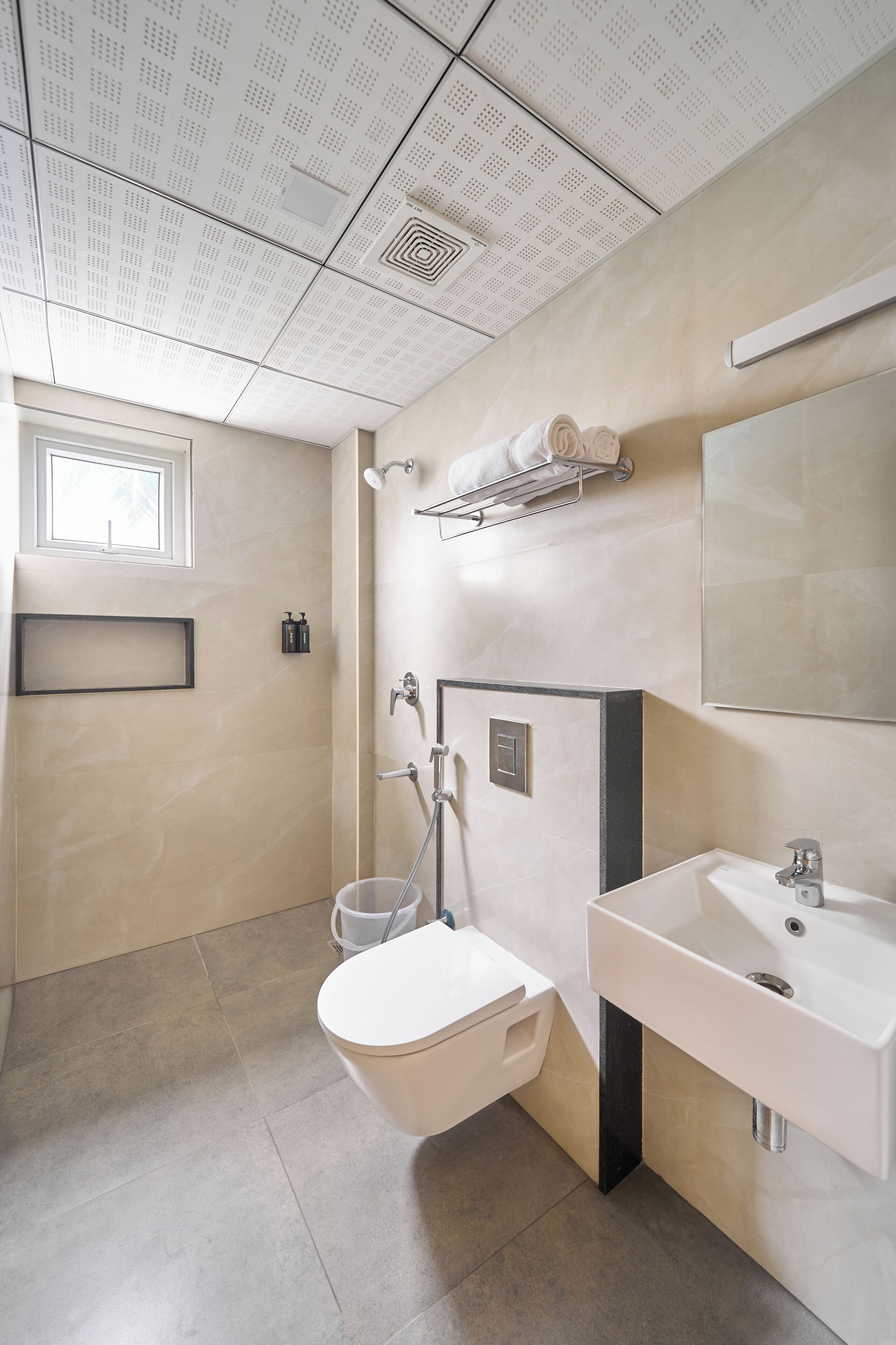 Towels, soap, shampoo