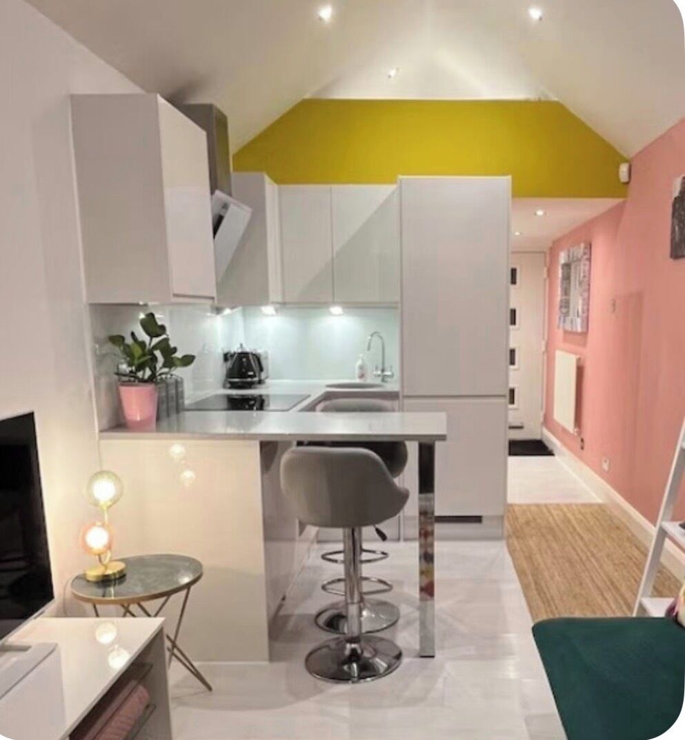 Fridge, oven, stovetop, electric kettle