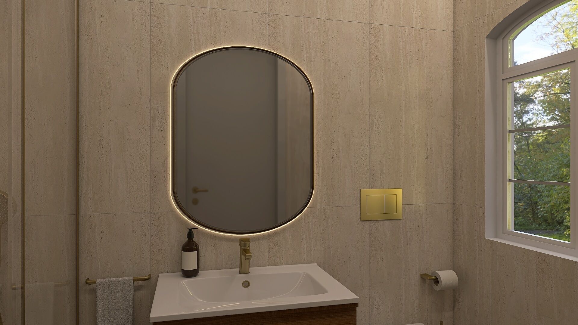 Chambre Double Classique, vue ville | Salle de bain | Douche, sèche-cheveux, chaussons, serviettes fournies