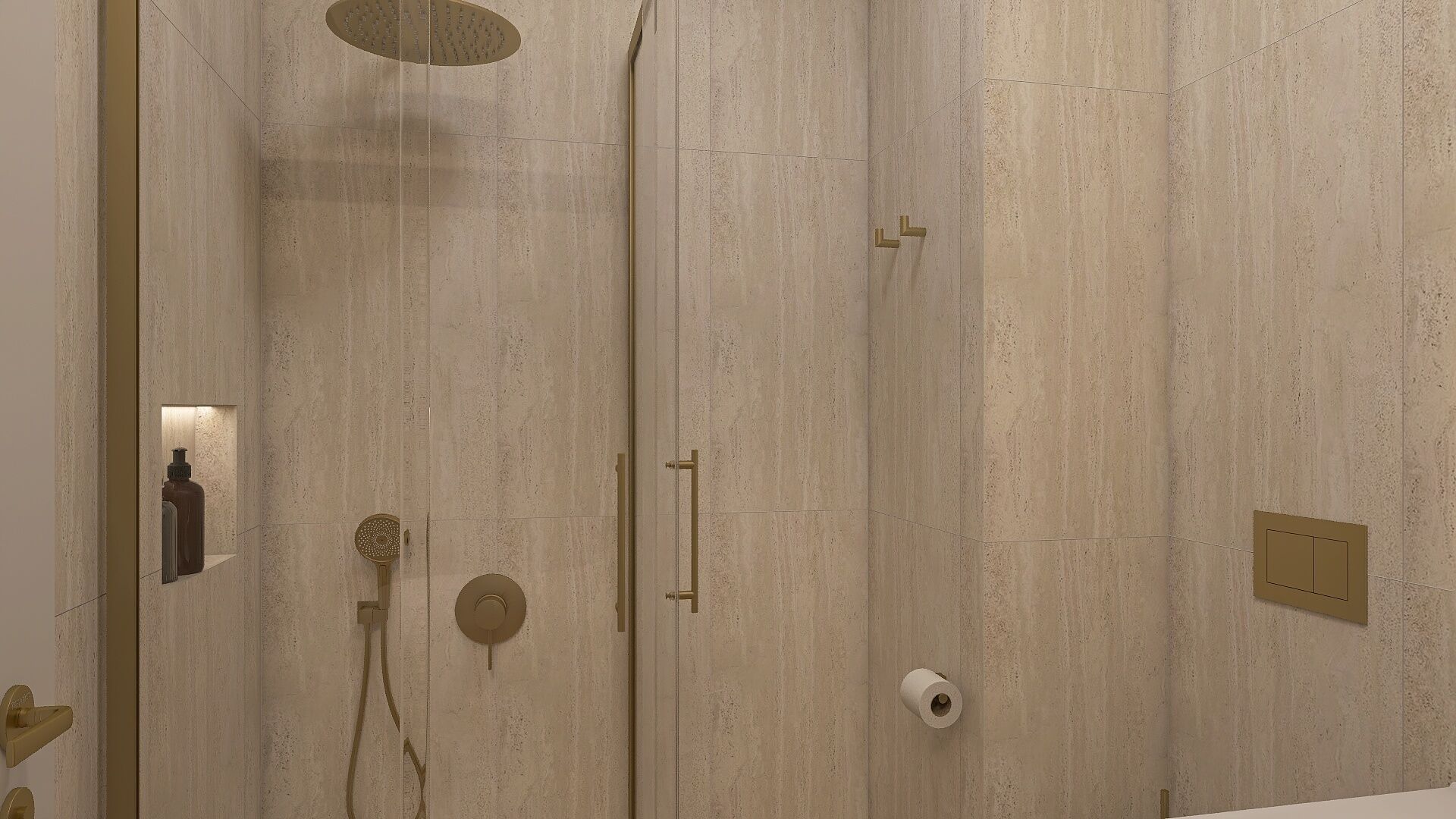 Chambre Double Classique, vue ville | Salle de bain | Douche, sèche-cheveux, chaussons, serviettes fournies