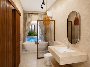 Luxury-Doppelzimmer, 1 Queen-Bett, Parkblick, zum Innenhof hin | Badezimmer