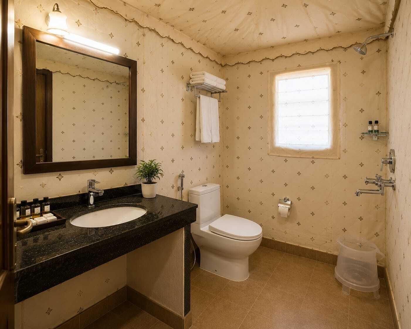 Ducha, artículos de tocador gratuitos, toallas, jabón