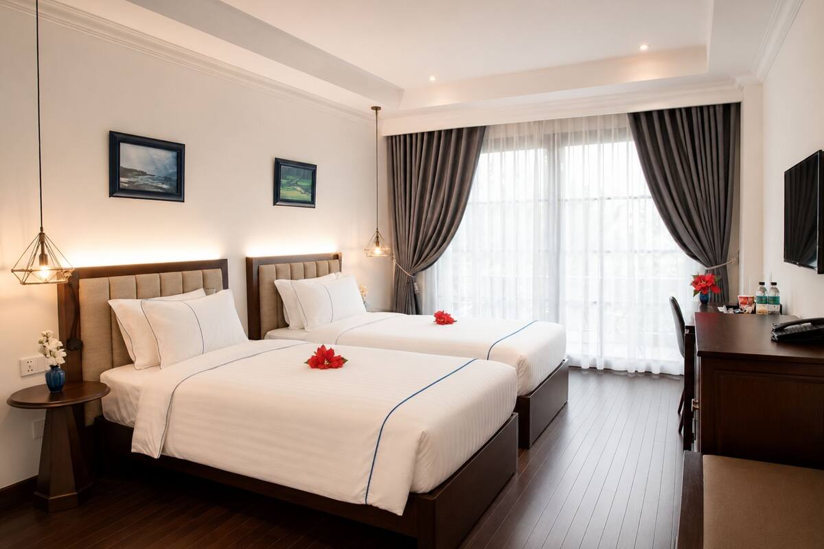 ห้องดับเบิลหรือทวิน | ตู้นิรภัยในห้องพัก, ห้องเก็บเสียง, Wi-Fi ฟรี