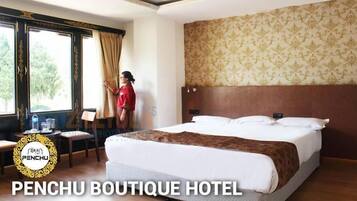 Habitación con 1 cama doble o 2 individuales, vistas a la montaña | Wifi gratis