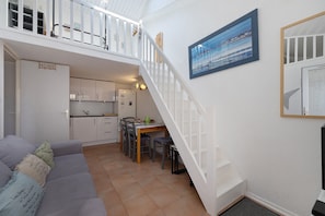 Living area - Holiday Home “Petite Perle” with Shared Pool, Terrace, and Air Conditioning (La Tranche-sur-Mer)
