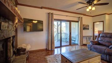 TV, fireplace, offices