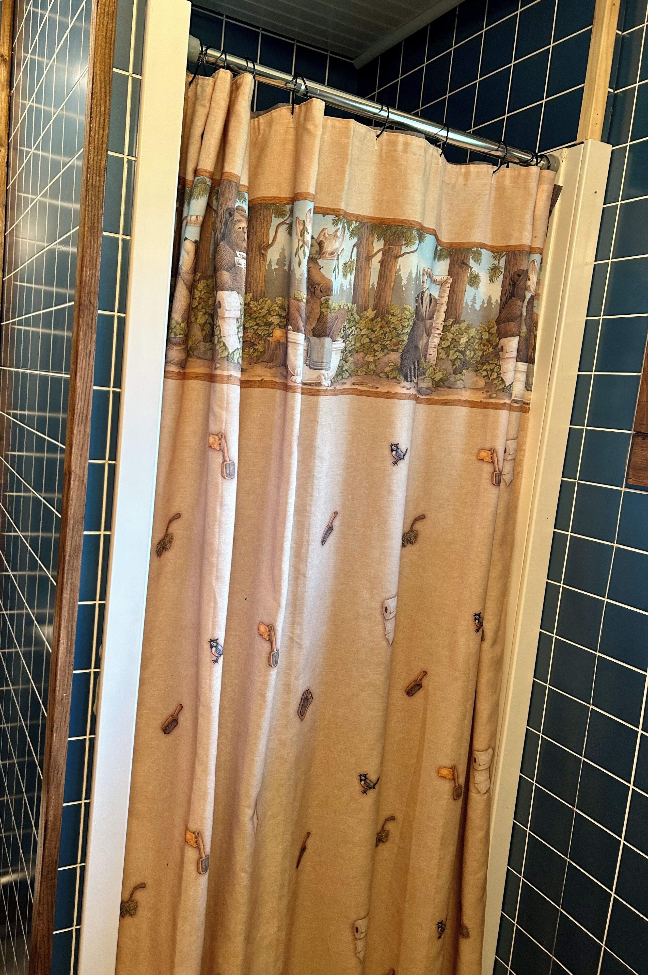 Een douche, een haardroger, handdoeken, zeep