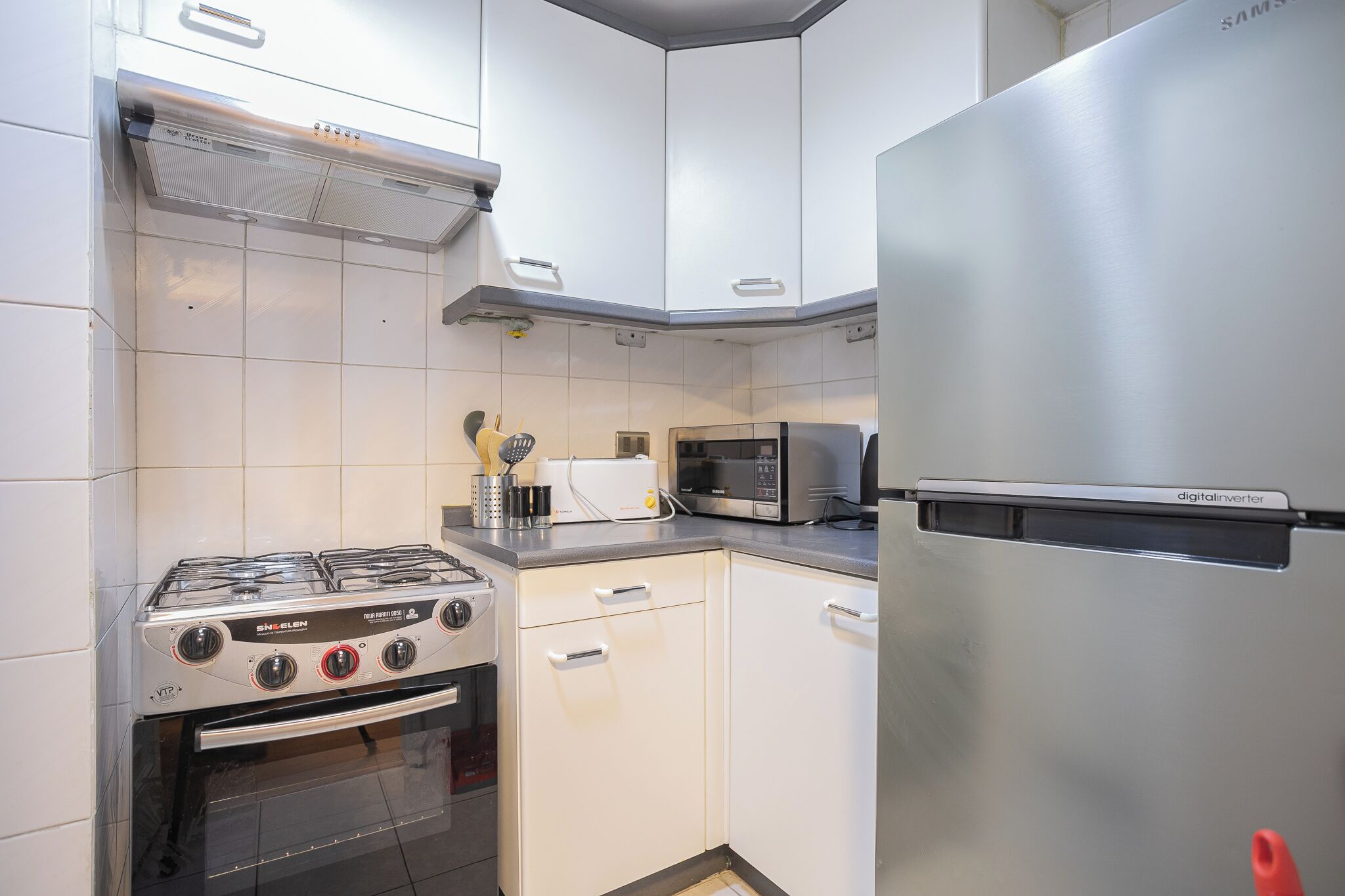 Apartment, Balcony, City View | Private kitchen | Full-sized fridge, microwave, oven, stovetop