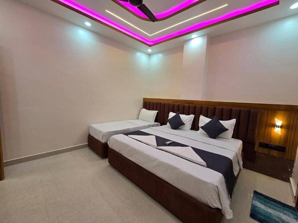 Premium bedding, down duvets, memory-foam beds, desk