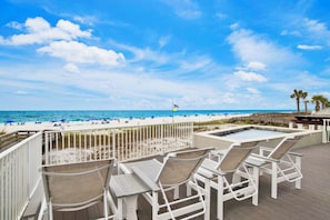 Terrace/patio - Cottages of Romar 7 | Favorite Child | Stunning Beach Front Home with Private Pool! (Orange Beach)