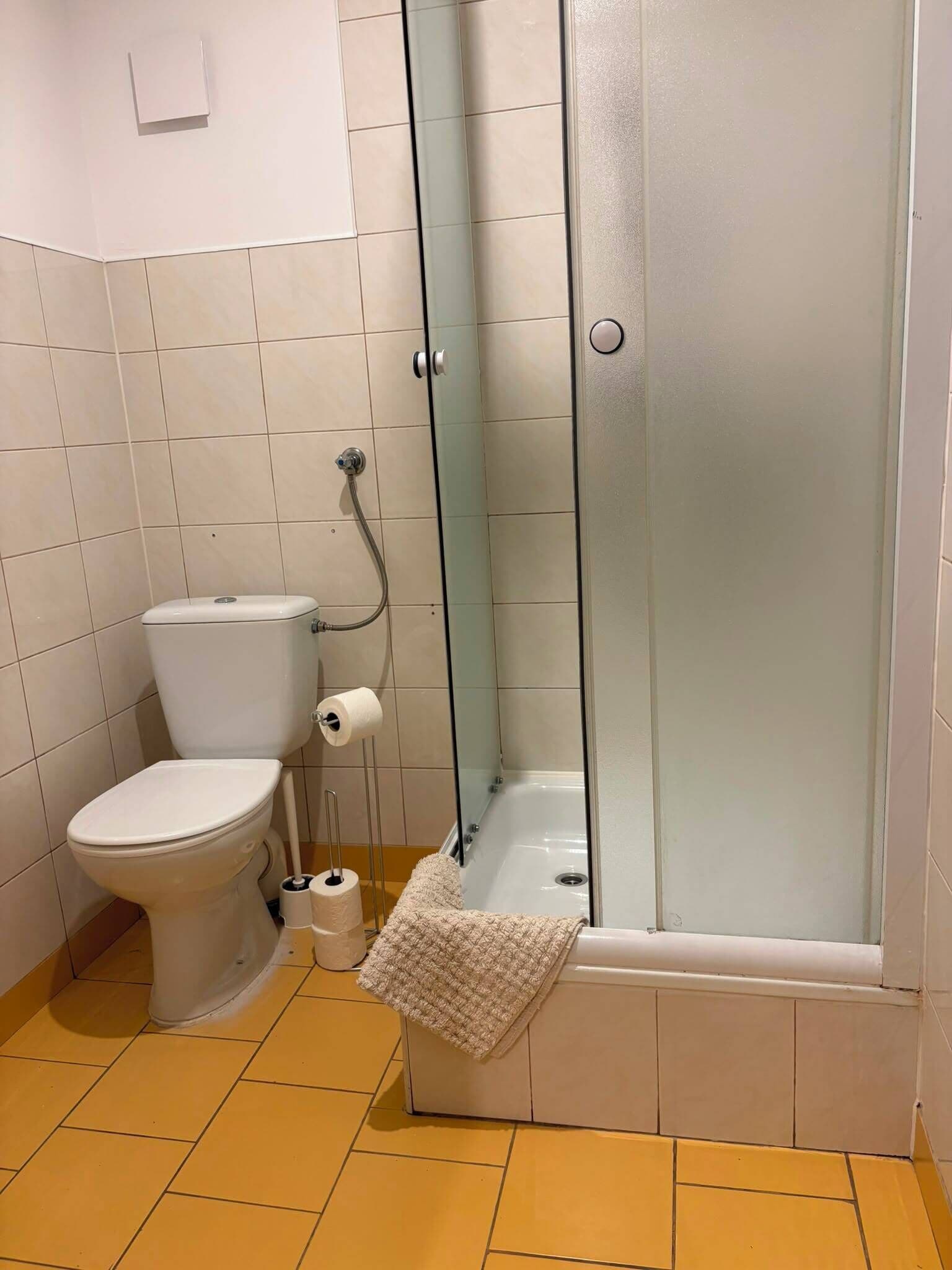 Comfort Double Room | Bathroom | Shower, towels, toilet paper