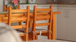 Une cuisine équipée d’une cuisinière, d’une machine à café et d’un vase avec des fleurs posé sur le comptoir.