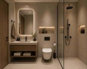 Shower, hair dryer, towels, soap - Hotel Altes Sudhaus (Kassel)