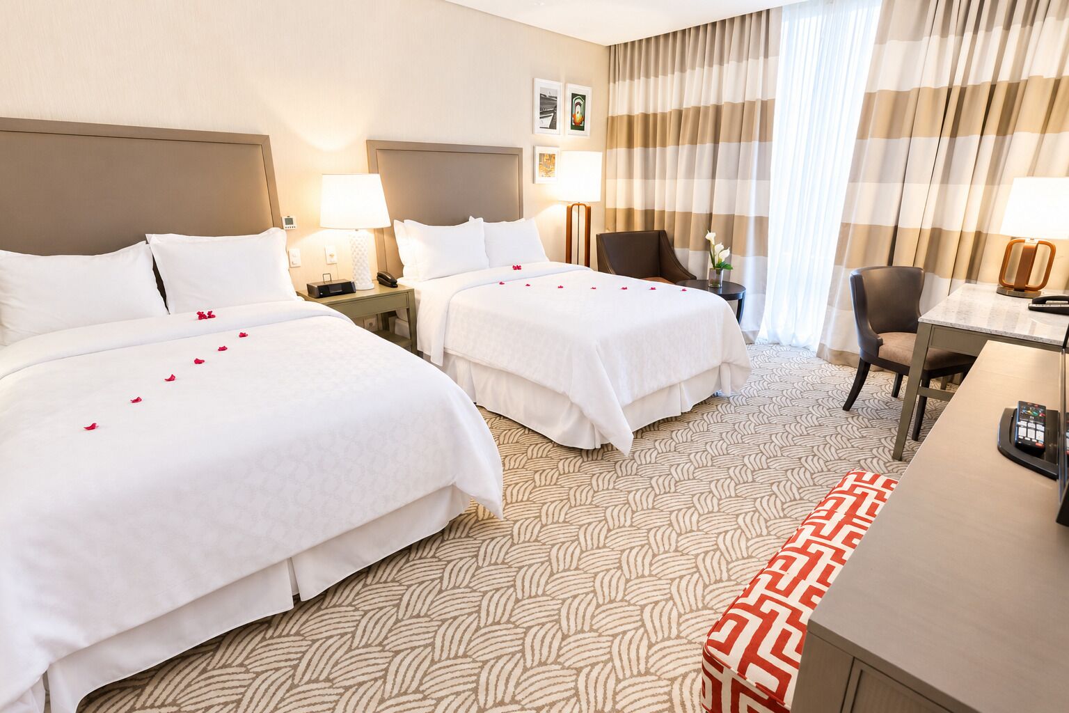 In-room safe, laptop workspace, blackout drapes, cribs (free)