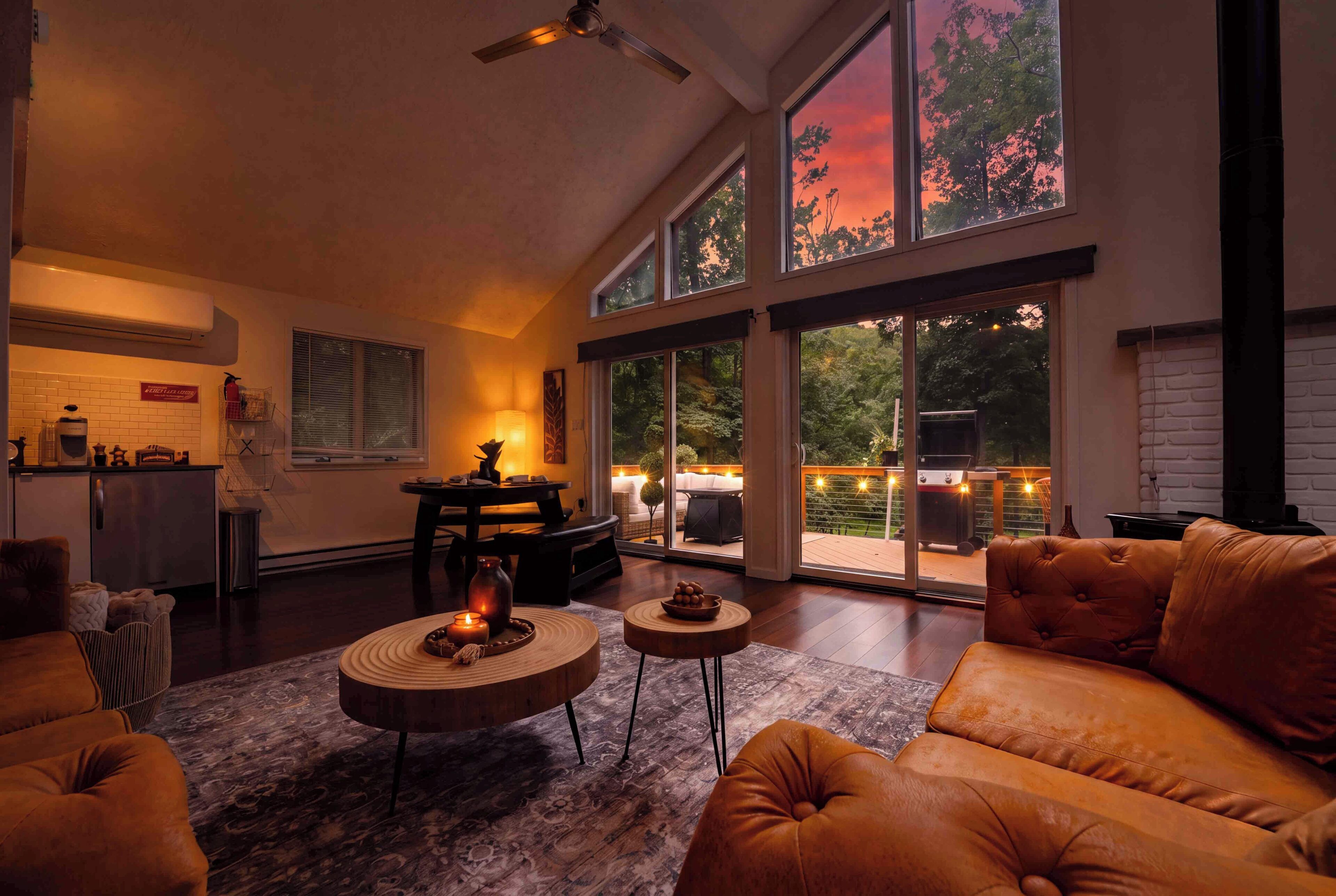 Smart TV, fireplace, video games