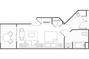 Floor plan - Coachella2ndWeek: Cozy 1-bedroom, 2 bed condo in Palm Desert:AC,resort amenities (Palm Desert)