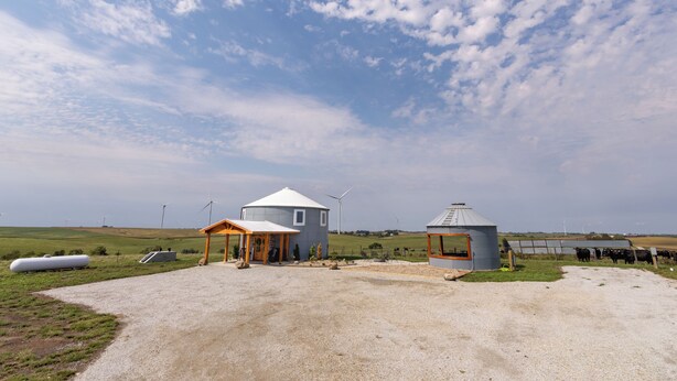 Exterior - Grain Bin and outdoor bar with countryside views, cows, & beautiful Iowa scenery (Stuart)