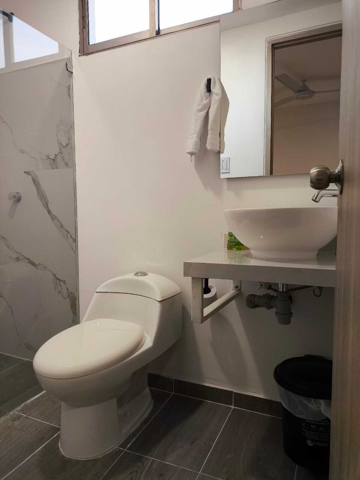 Basic-Apartment | Badezimmer | Handtücher, Seife, Toilettenpapier