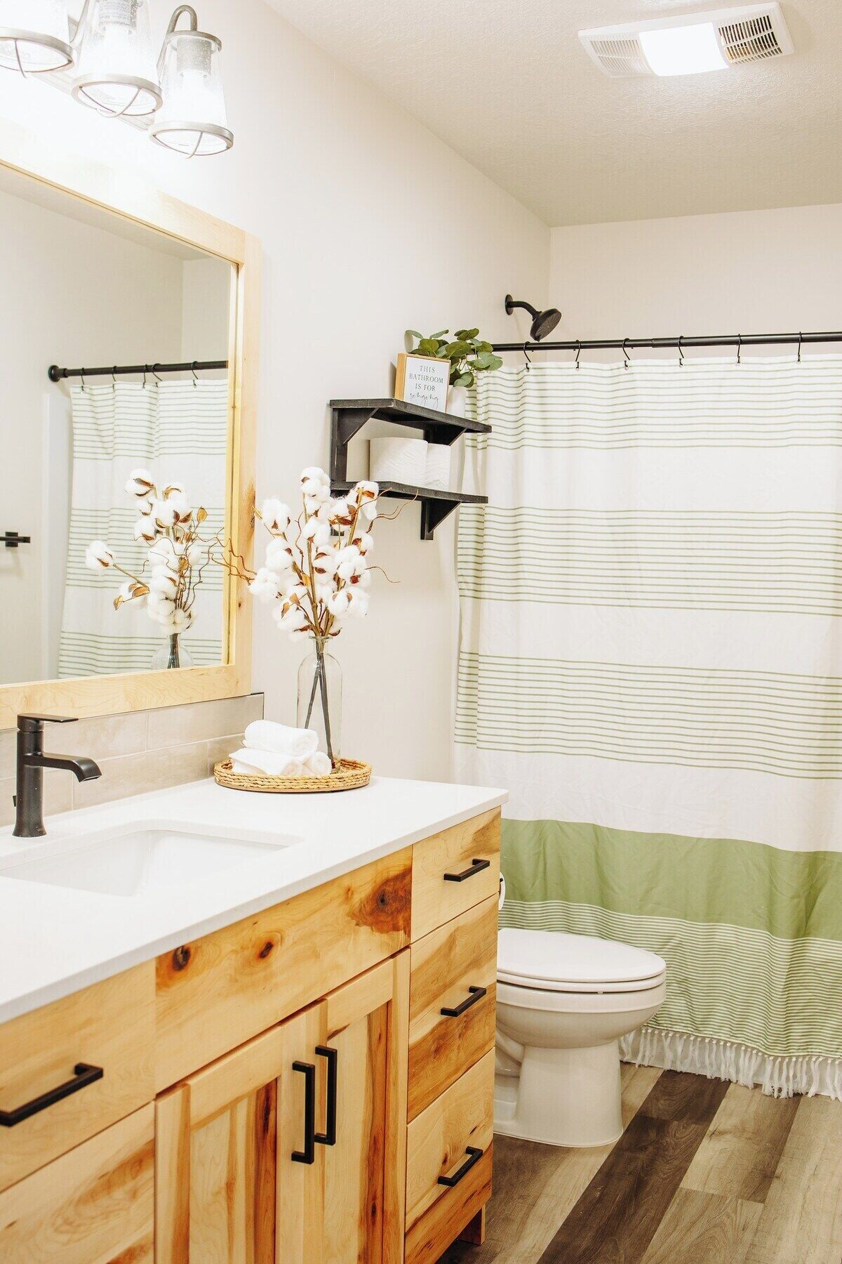 Shower, hair dryer, shampoo
