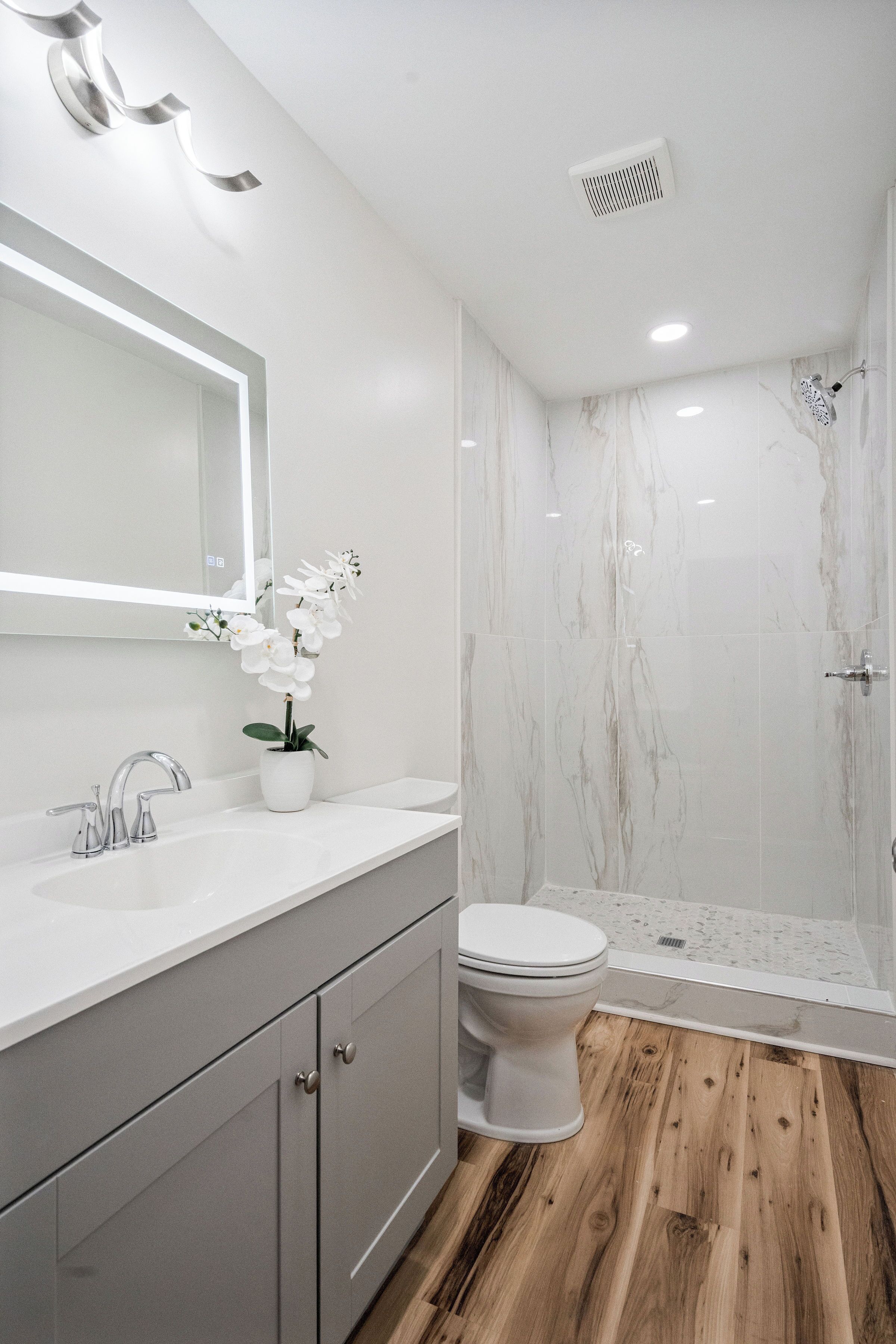 Shower, towels, soap, shampoo