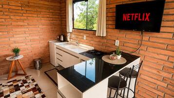Deluxe-Chalet, Bergblick | Eigene Küche