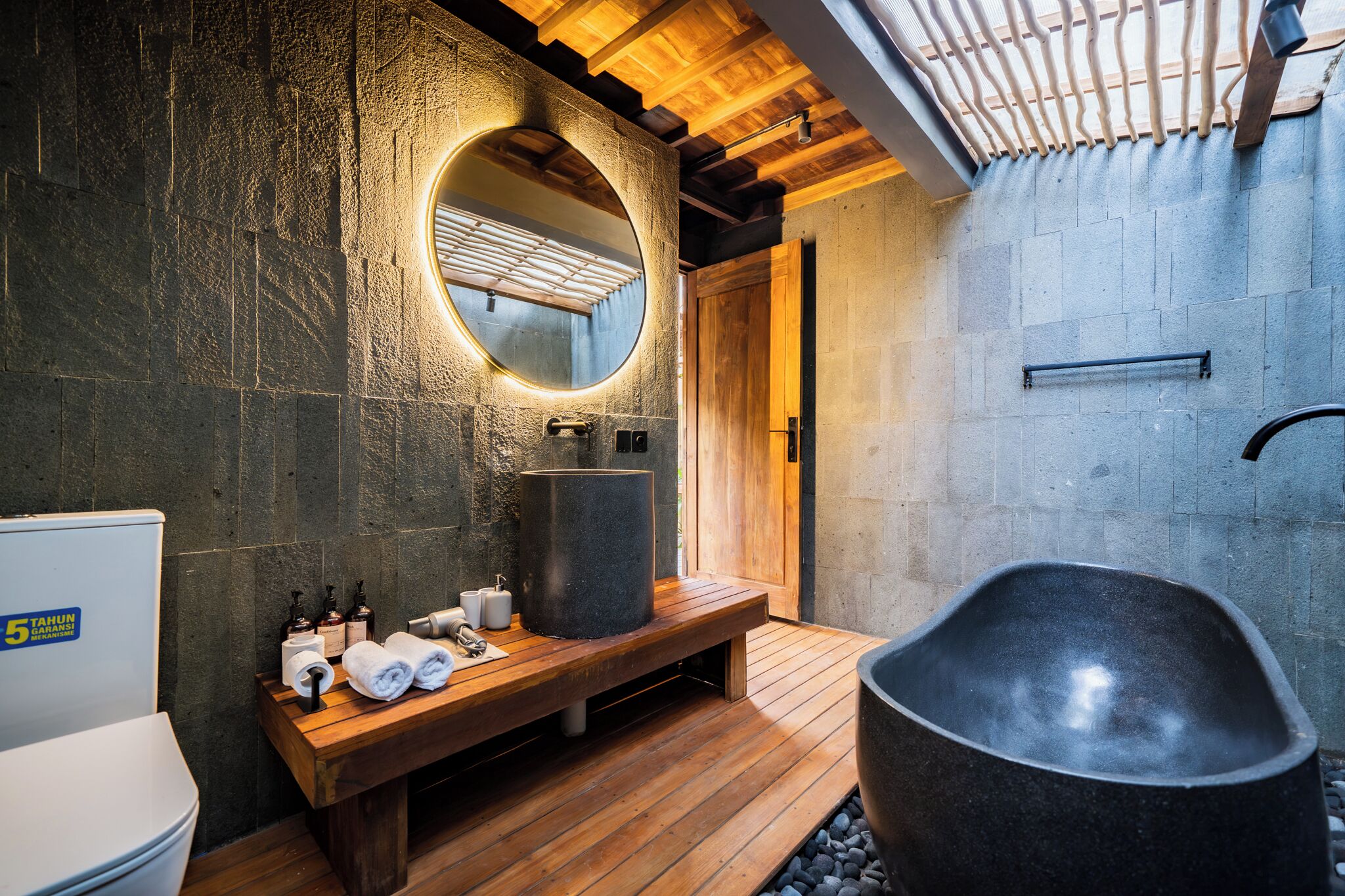 Villa, 1 Bedroom, River View | Bathroom | Separate tub and shower, deep soaking tub, rainfall showerhead