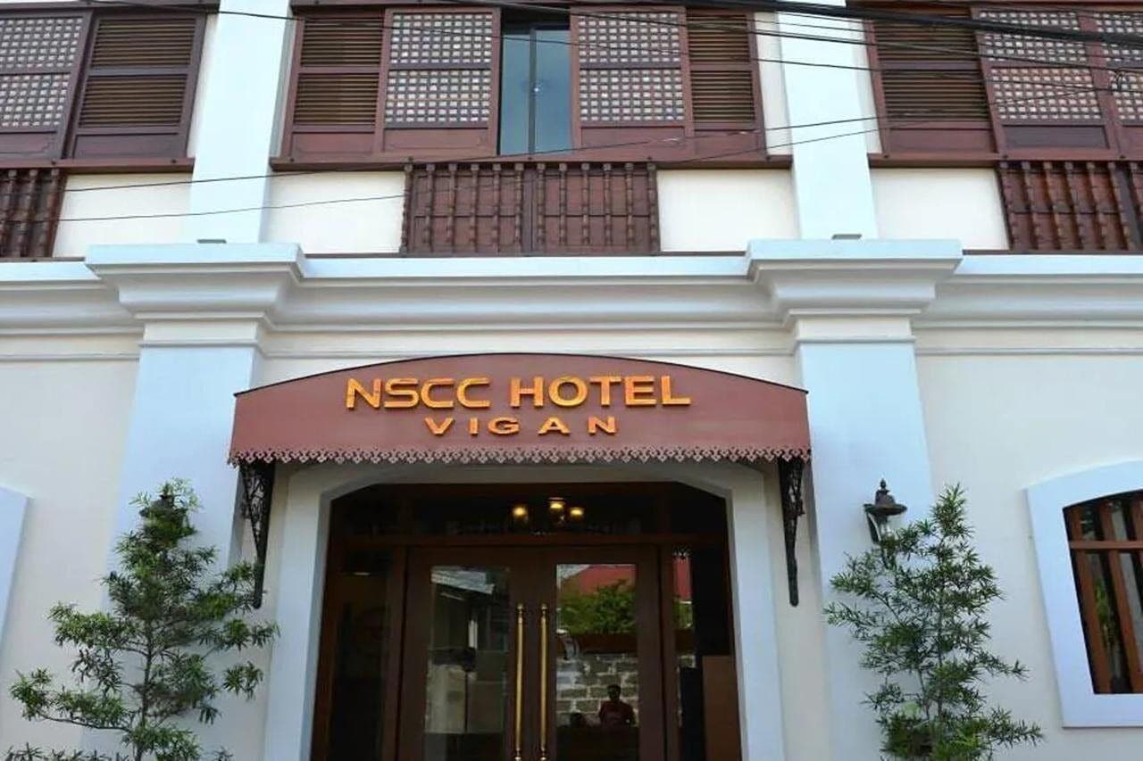 The NSCC Hotel Vigan facade with a prominent entrance and traditional architectural elements.