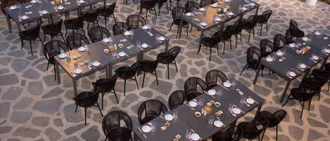 Outdoor banquet area